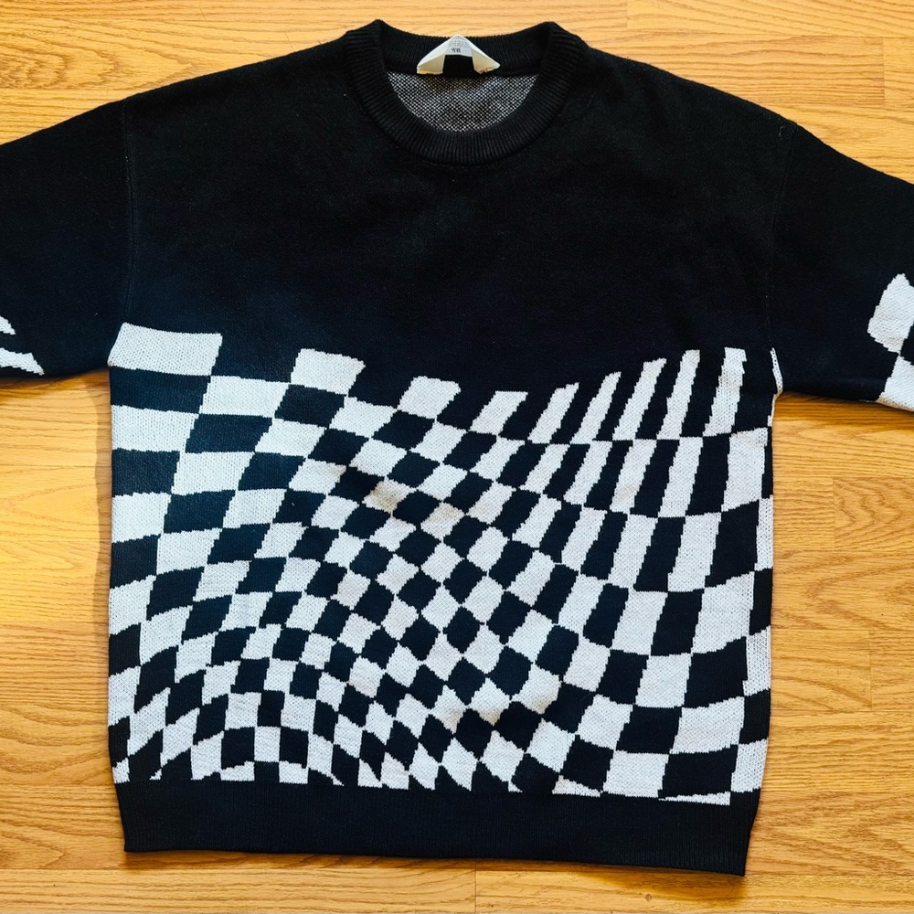 Black and White Checkered Sweater